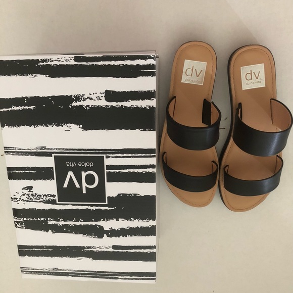 dv dolce vita black sandal size 7 - Picture 6 of 6